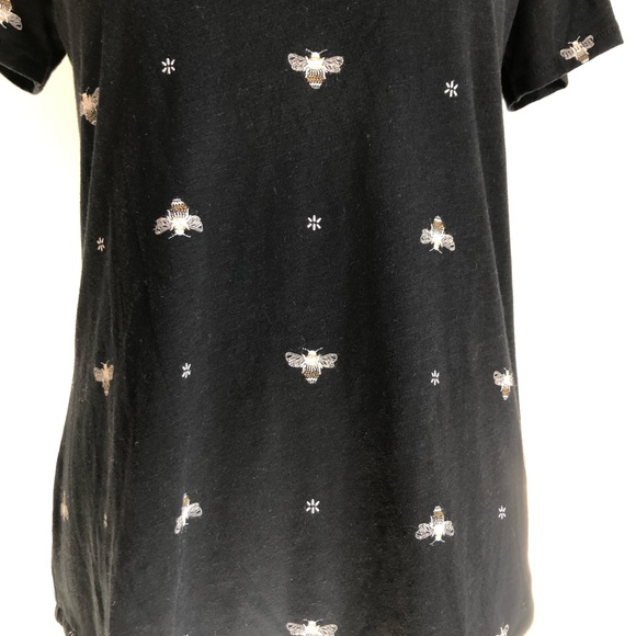 Sonoma Women’s Black Tee Bumble Bee Print Cotton, size Small - Picture 6 of 16
